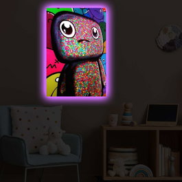 Wallity Pintura en Lienzo Decorativa Iluminada por LED Multicolor 45 x 70 cm